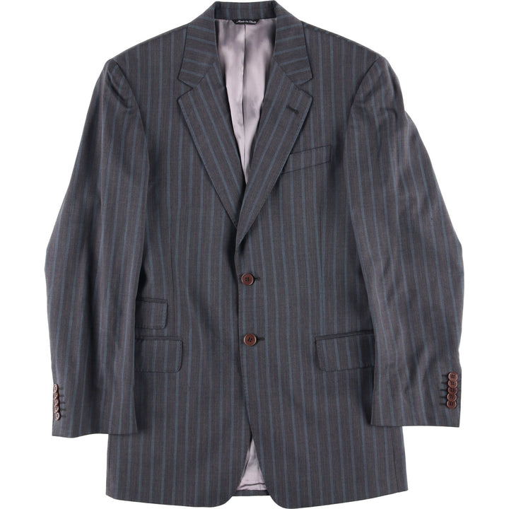 Paul Smith LONDON Striped Wool Tailored Jacket, Made in Italy, Men's Size Small wool gray type Vintage Second Hand