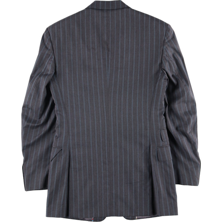 Paul Smith LONDON Striped Wool Tailored Jacket, Made in Italy, Men's Size Small wool gray type Vintage Second Hand