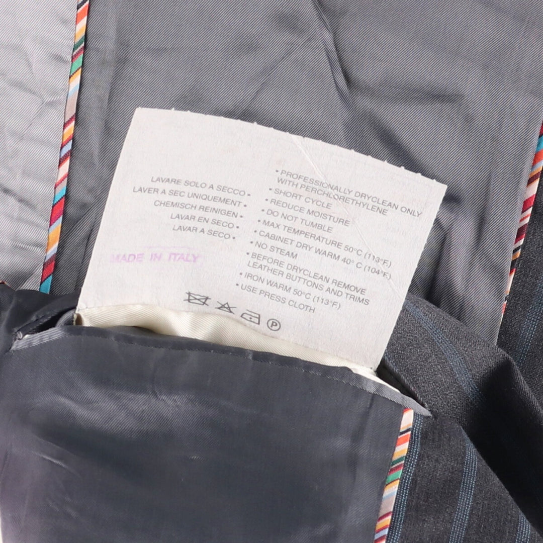 Paul Smith LONDON Striped Wool Tailored Jacket, Made in Italy, Men's Size Small wool gray type Vintage Second Hand
