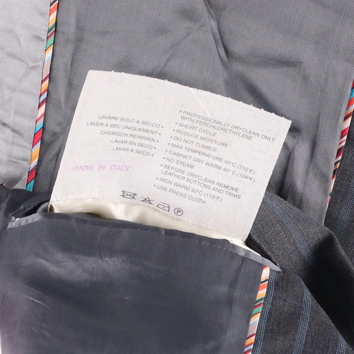 Paul Smith LONDON Striped Wool Tailored Jacket, Made in Italy, Men's Size Small wool gray type Vintage Second Hand