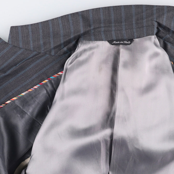 Paul Smith LONDON Striped Wool Tailored Jacket, Made in Italy, Men's Size Small wool gray type Vintage Second Hand