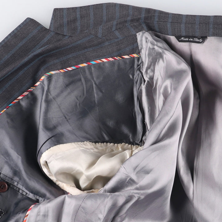 Paul Smith LONDON Striped Wool Tailored Jacket, Made in Italy, Men's Size Small wool gray type Vintage Second Hand