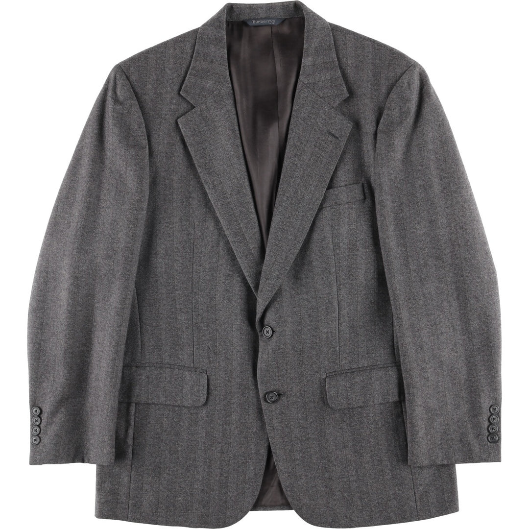 Burberry's Striped Pattern Tailored Jacket, Made in USA, Men's Size L unclear gray type Vintage Second Hand