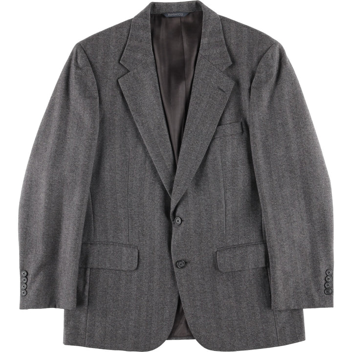 Burberry's Striped Pattern Tailored Jacket, Made in USA, Men's Size L unclear gray type Vintage Second Hand