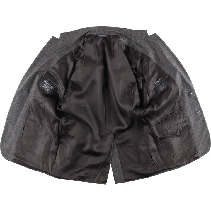 Burberry's Striped Pattern Tailored Jacket, Made in USA, Men's Size L unclear gray type Vintage Second Hand