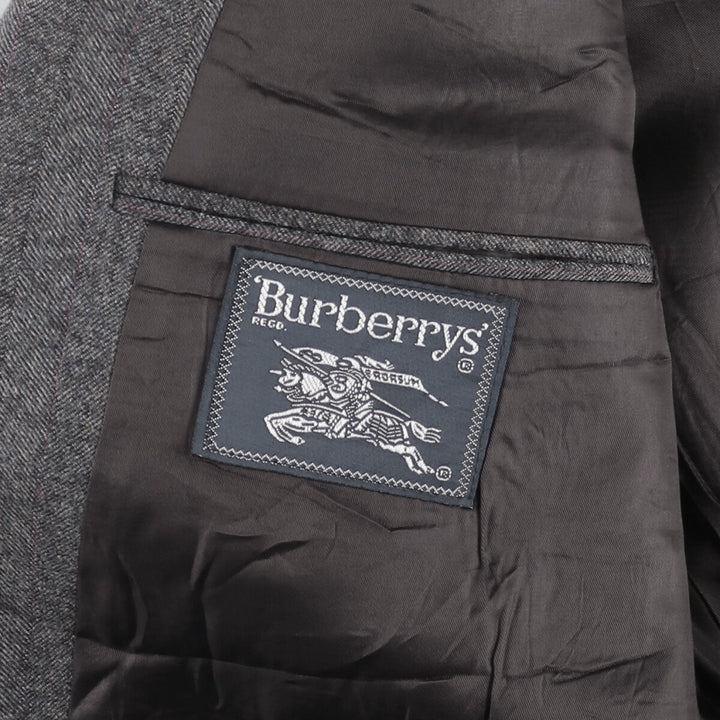 Burberry's Striped Pattern Tailored Jacket, Made in USA, Men's Size L unclear gray type Vintage Second Hand