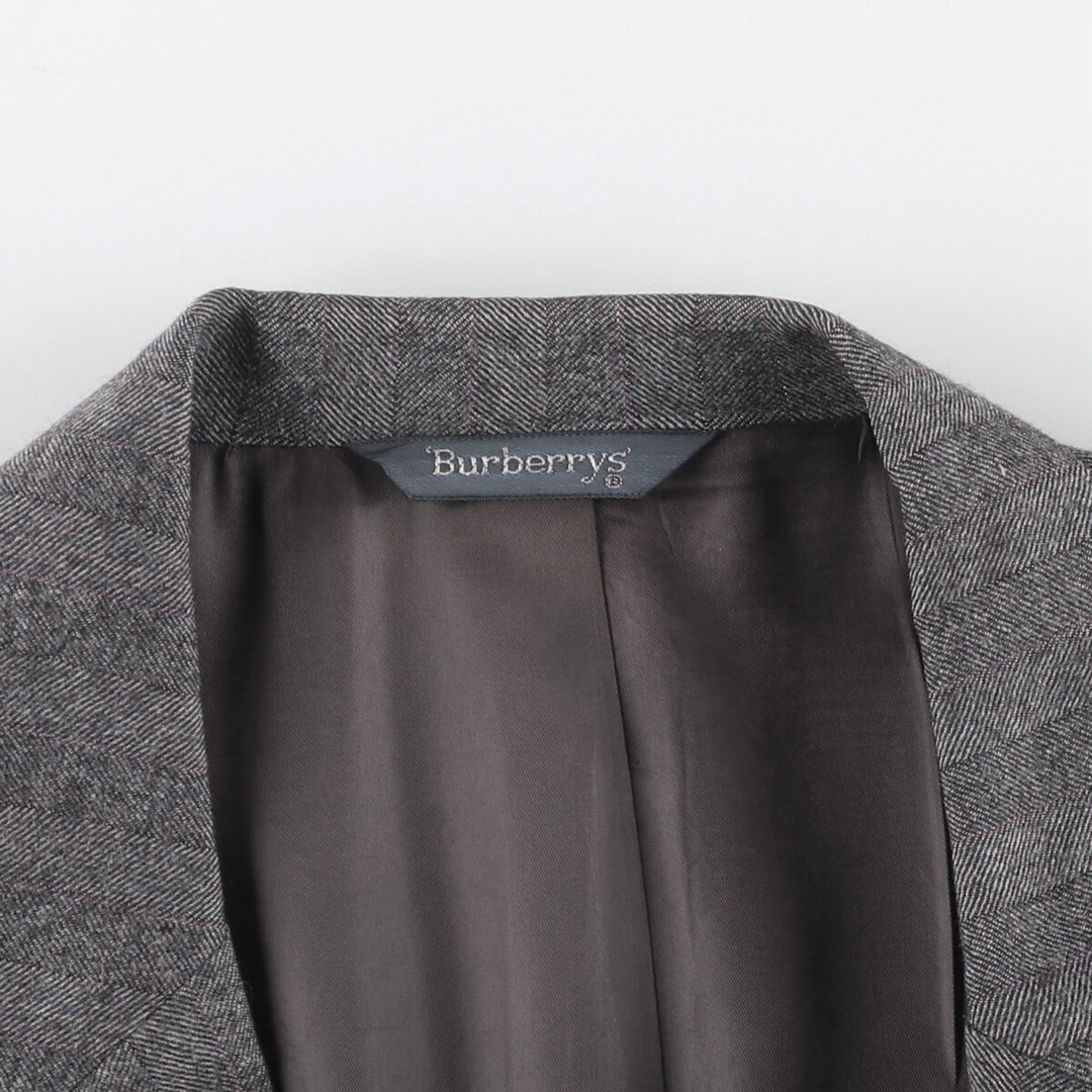 Burberry's Striped Pattern Tailored Jacket, Made in USA, Men's Size L unclear gray type Vintage Second Hand