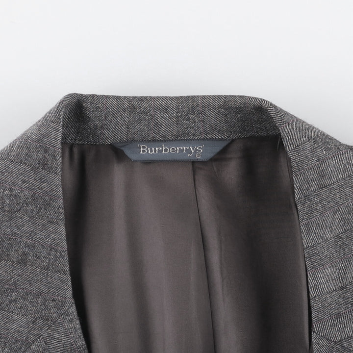 Burberry's Striped Pattern Tailored Jacket, Made in USA, Men's Size L unclear gray type Vintage Second Hand