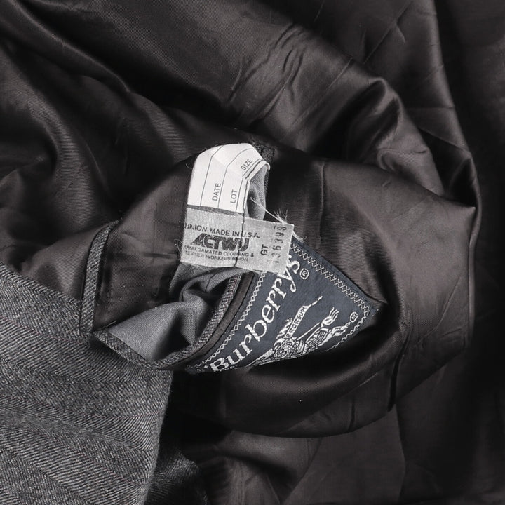 Burberry's Striped Pattern Tailored Jacket, Made in USA, Men's Size L unclear gray type Vintage Second Hand