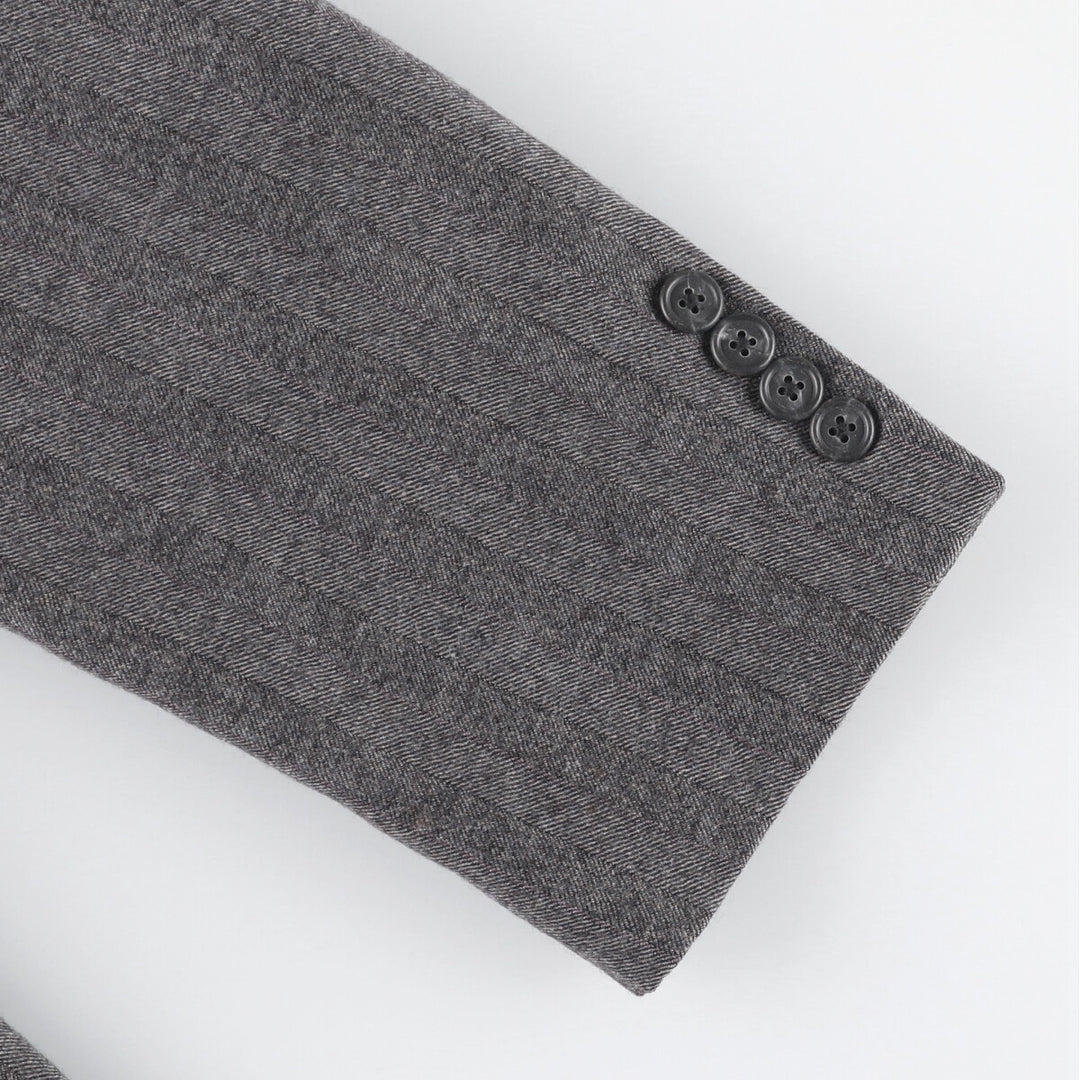 Burberry's Striped Pattern Tailored Jacket, Made in USA, Men's Size L unclear gray type Vintage Second Hand