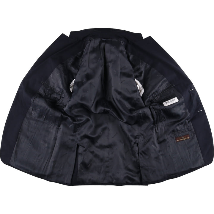 Balmain Mohair-blend Wool Tailored Jacket, Men's Size M wool navy blue type Vintage Second Hand