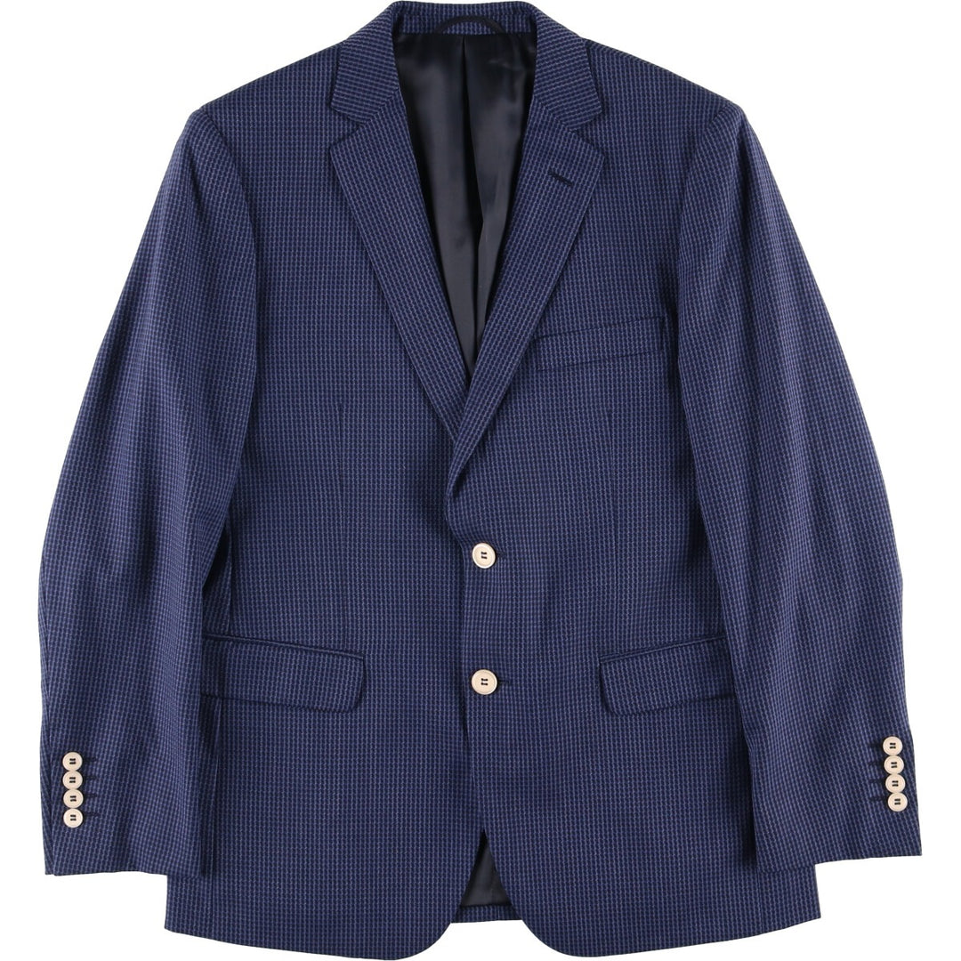 Balmain Slim Fit Check Pattern Wool Tailored Jacket, Men's Size Small wool blue type Vintage Second Hand