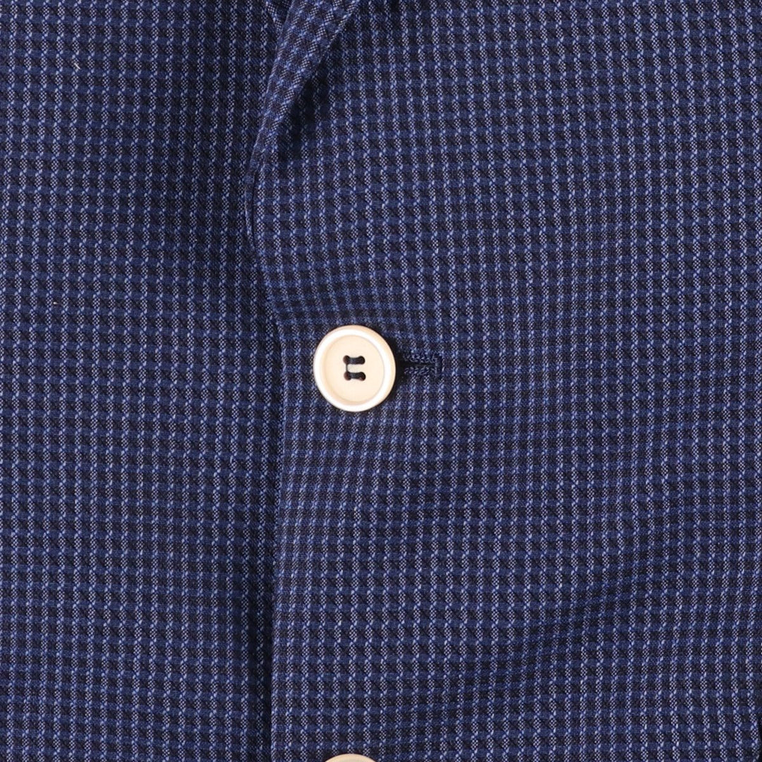 Balmain Slim Fit Check Pattern Wool Tailored Jacket, Men's Size Small wool blue type Vintage Second Hand