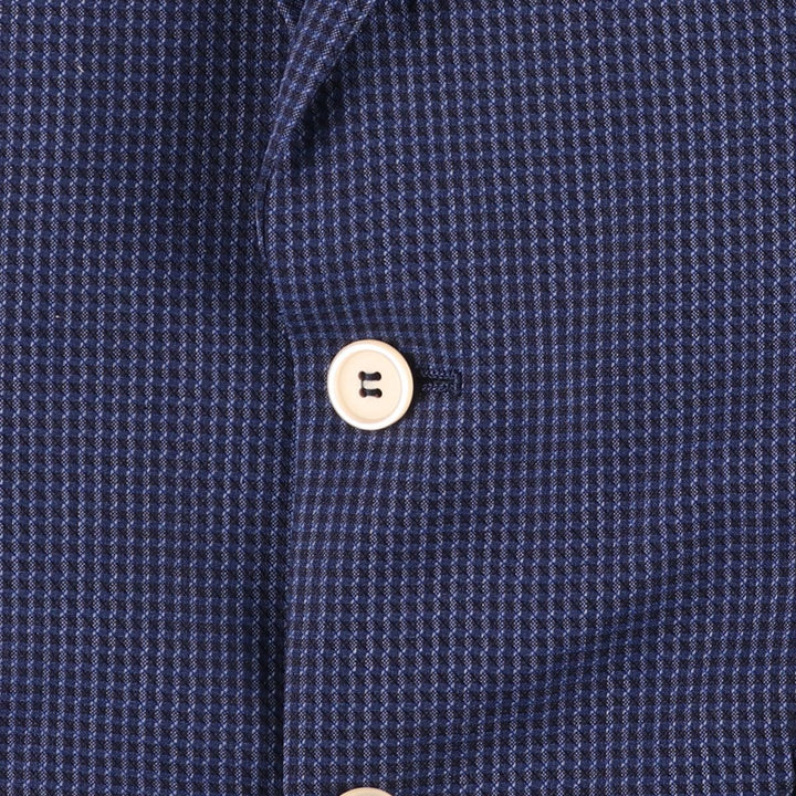 Balmain Slim Fit Check Pattern Wool Tailored Jacket, Men's Size Small wool blue type Vintage Second Hand