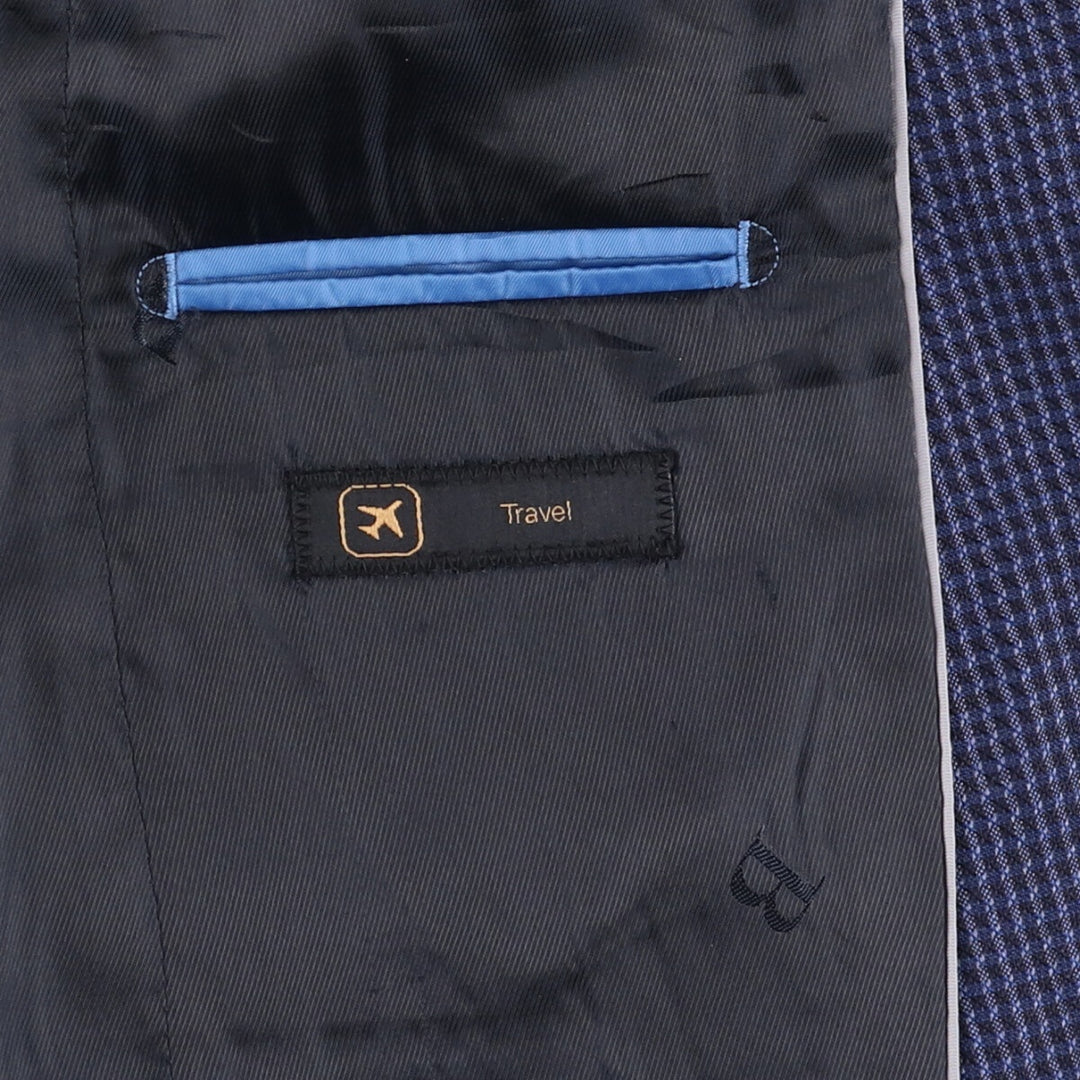 Balmain Slim Fit Check Pattern Wool Tailored Jacket, Men's Size Small wool blue type Vintage Second Hand