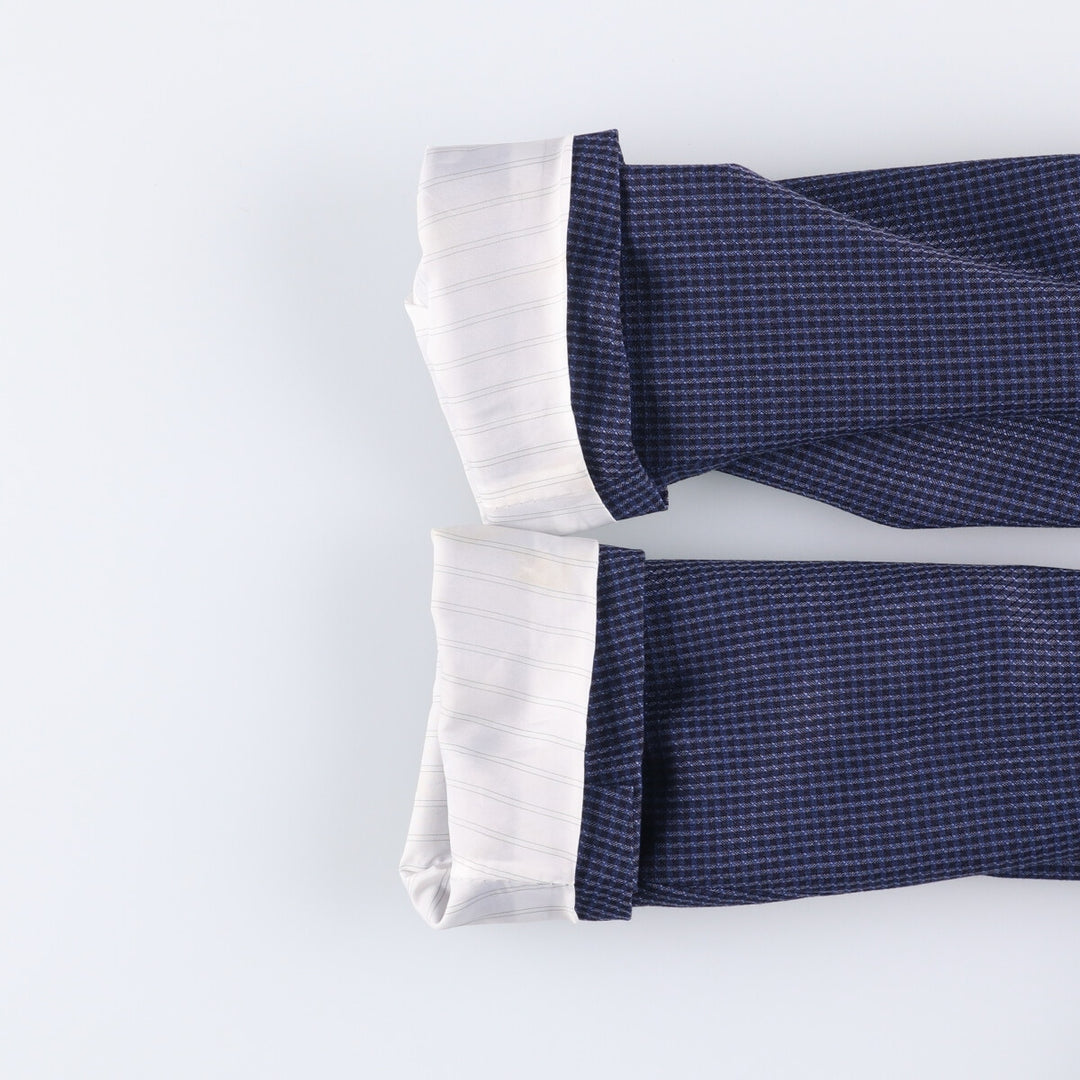 Balmain Slim Fit Check Pattern Wool Tailored Jacket, Men's Size Small wool blue type Vintage Second Hand