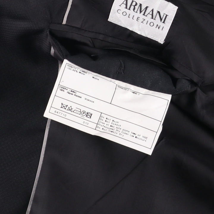 Armani ARMANI COLLEZIONI wool tailored jacket, men's size L wool black type Vintage Second Hand