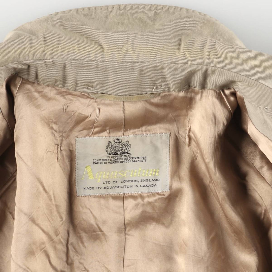 Aquascutum Balmacaan Coat, Made in Canada, Men's Size M wool Beige type Vintage Second Hand