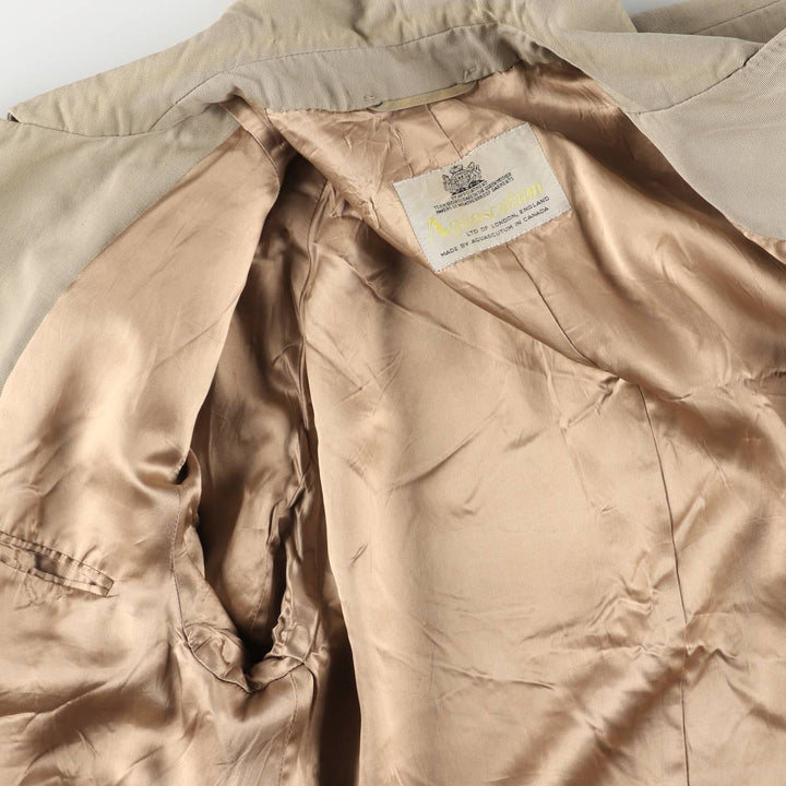 Aquascutum Balmacaan Coat, Made in Canada, Men's Size M wool Beige type Vintage Second Hand