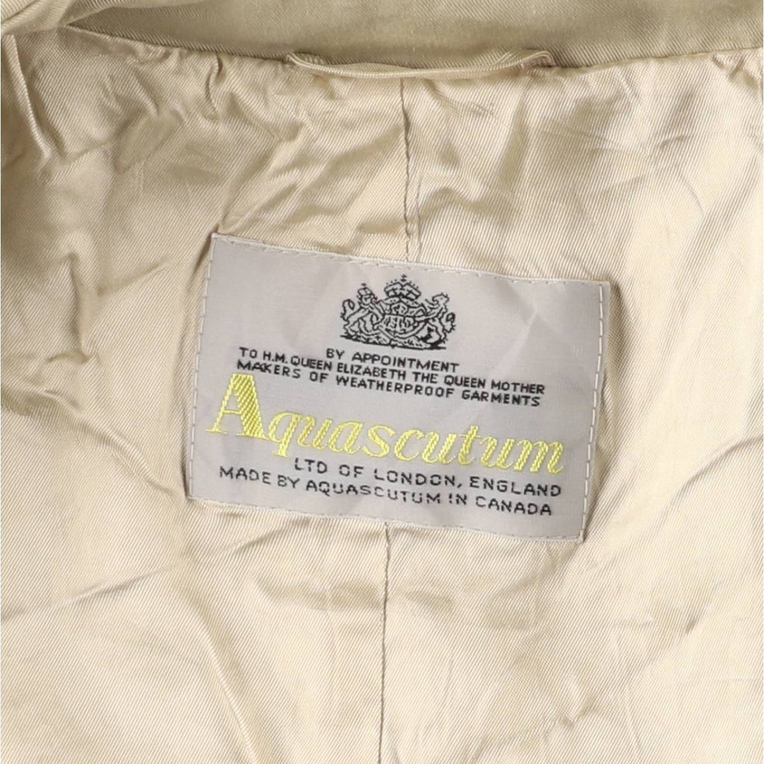 Aquascutum AQUA5 Trench Coat, Made in Canada, Men's Size M cotton Beige type Vintage Second Hand