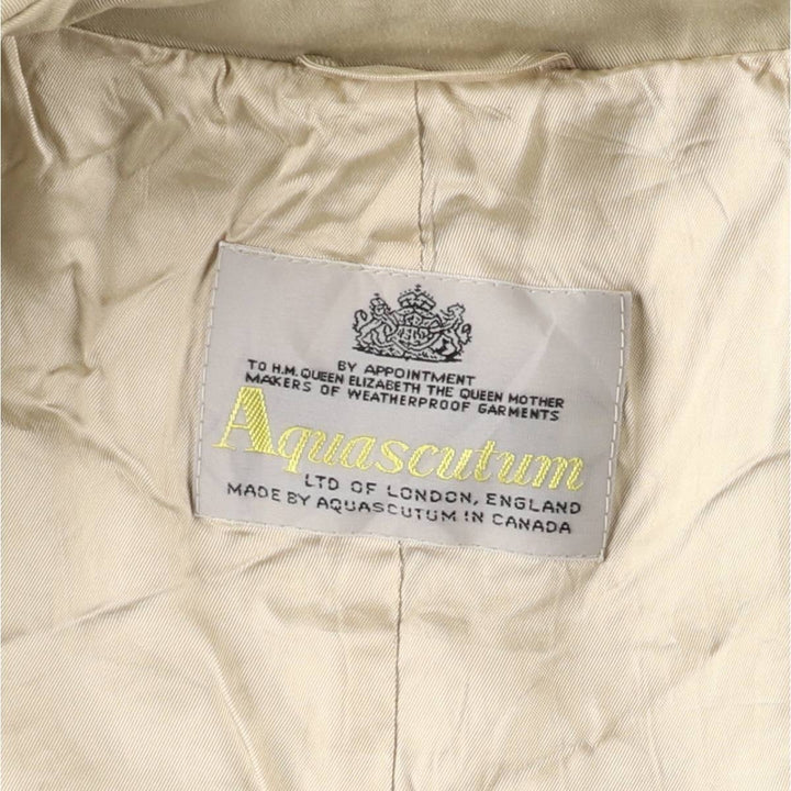 Aquascutum AQUA5 Trench Coat, Made in Canada, Men's Size M cotton Beige type Vintage Second Hand