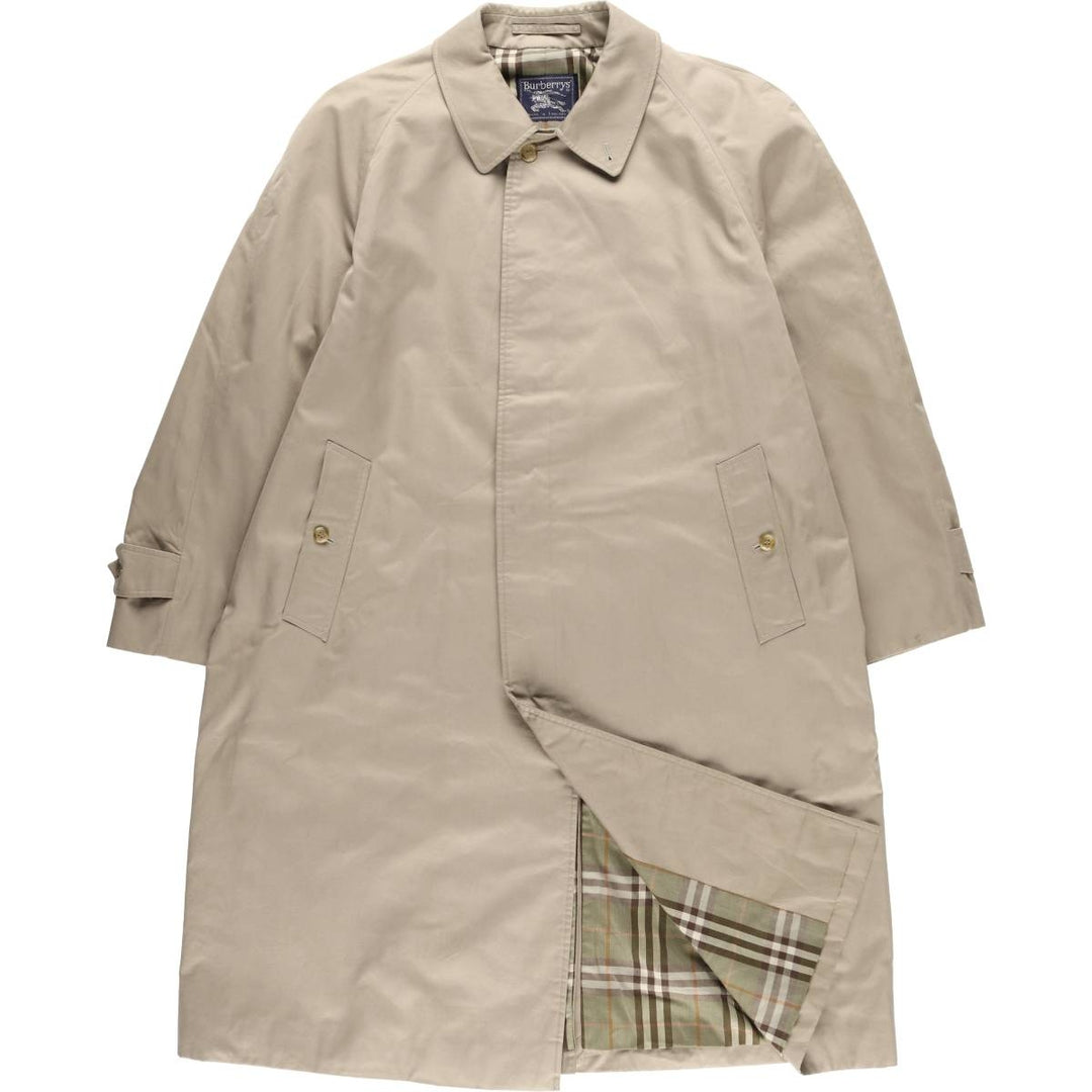 Burberry's Balmacaan Coat, Made in England, Men's XL Size cotton Beige type Vintage Second Hand