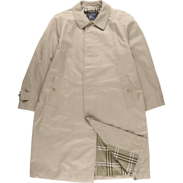 Burberry's Balmacaan Coat, Made in England, Men's XL Size cotton Beige type Vintage Second Hand