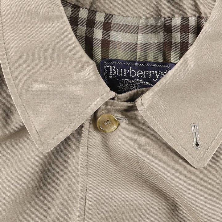 Burberry's Balmacaan Coat, Made in England, Men's XL Size cotton Beige type Vintage Second Hand