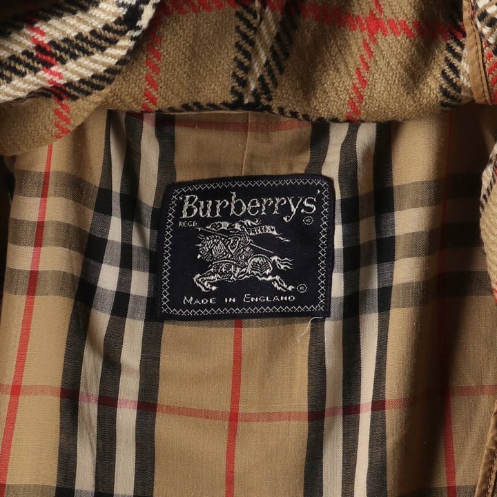 Burberry's Balmacaan Coat, Made in England, Men's Size L unclear Beige type Vintage Second Hand
