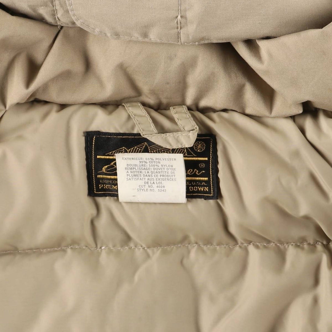 Vintage 1970'S Eddie Bauer goose down parka with black tag, made in the USA, size L, men's polyester Beige type Vintage Second Hand