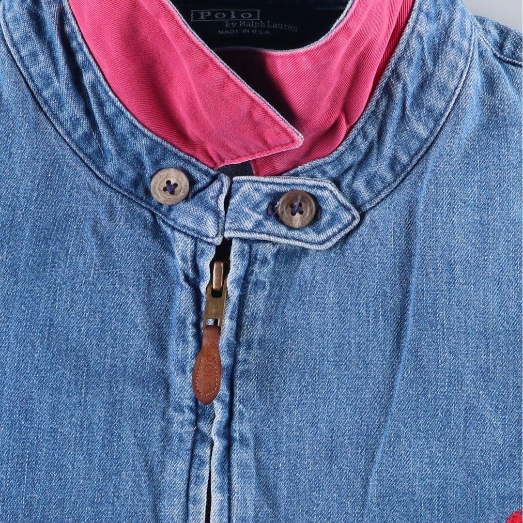Vintage 90'S Polo by Ralph Lauren swing-top denim jacket, made in the USA, size L. cotton blue type Vintage Second Hand