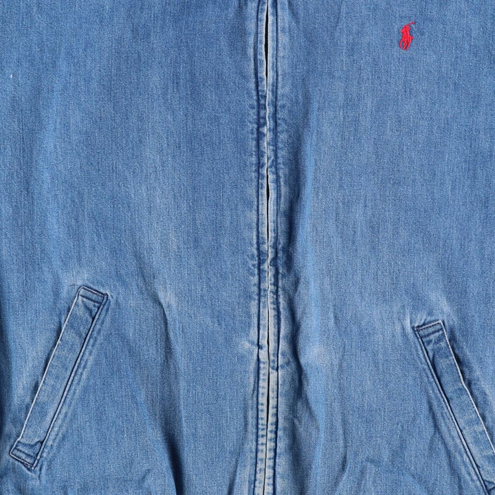Vintage 90'S Polo by Ralph Lauren swing-top denim jacket, made in the USA, size L. cotton blue type Vintage Second Hand