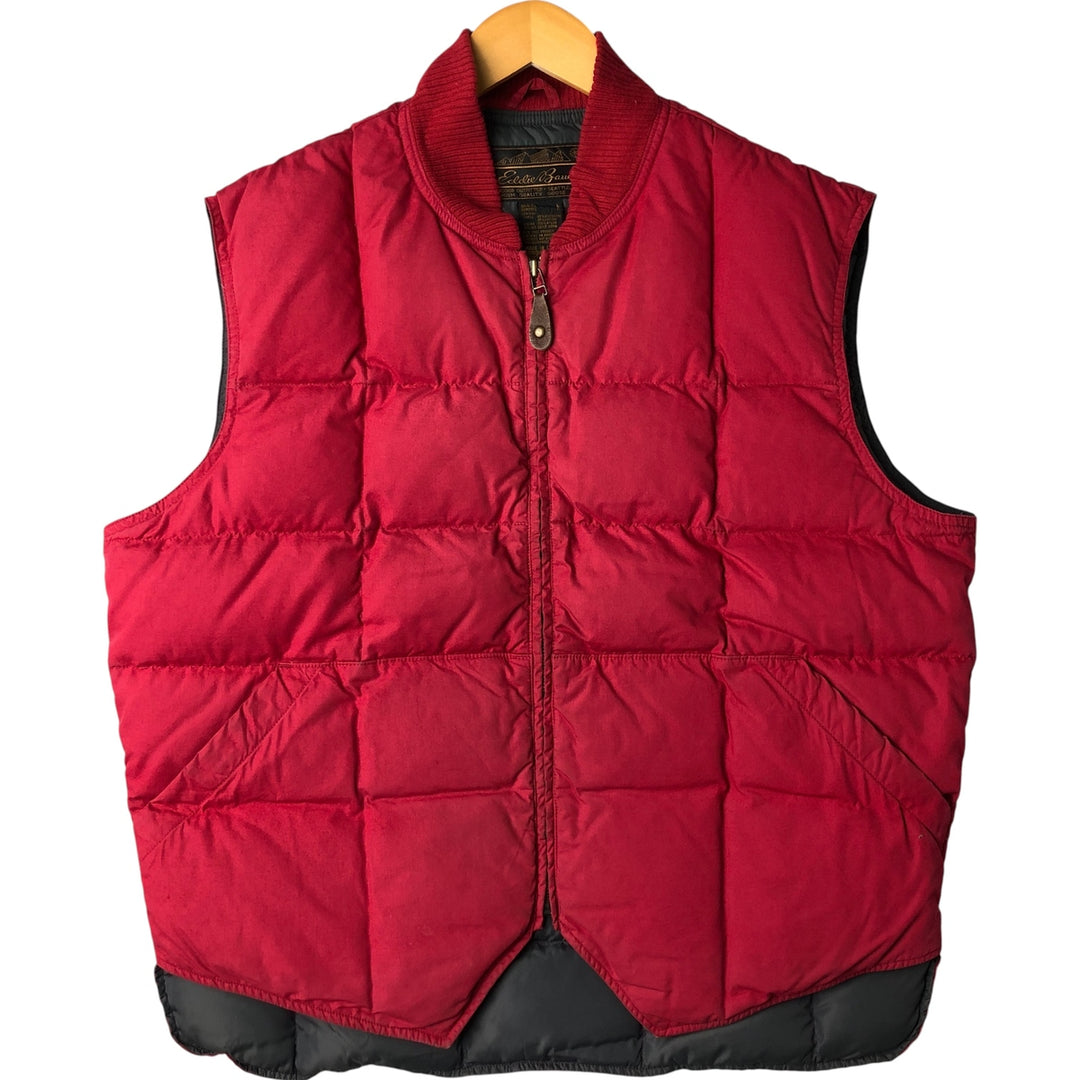 Vintage 80s-90'S Eddie Bauer goose down vest, size L, men's polyester red type Vintage Second Hand