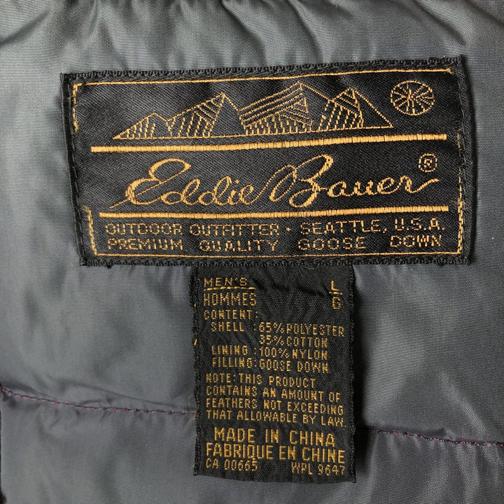 Vintage 80s-90'S Eddie Bauer goose down vest, size L, men's polyester red type Vintage Second Hand