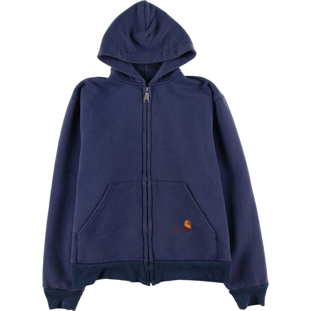 Vintage 80s-90'S Carhartt full-zip sweatshirt hoodie, size M, men's unclear navy blue type Vintage Second Hand