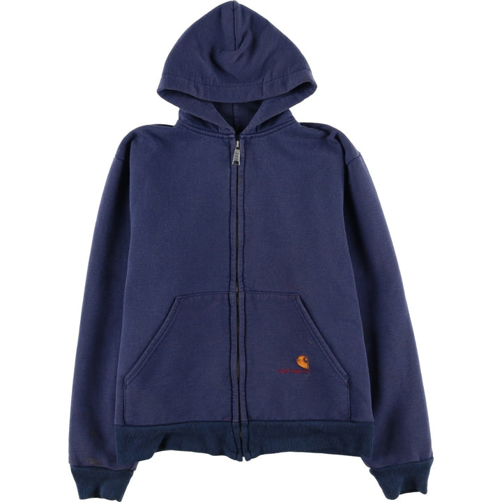 Vintage 80s-90'S Carhartt full-zip sweatshirt hoodie, size M, men's unclear navy blue type Vintage Second Hand