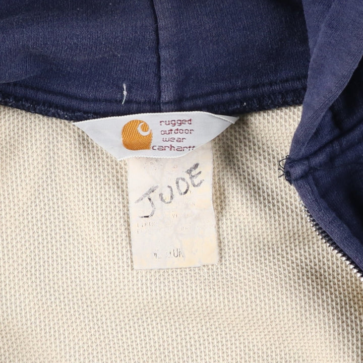 Vintage 80s-90'S Carhartt full-zip sweatshirt hoodie, size M, men's unclear navy blue type Vintage Second Hand