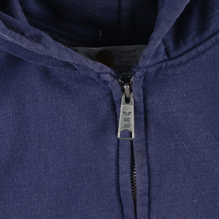 Vintage 80s-90'S Carhartt full-zip sweatshirt hoodie, size M, men's unclear navy blue type Vintage Second Hand