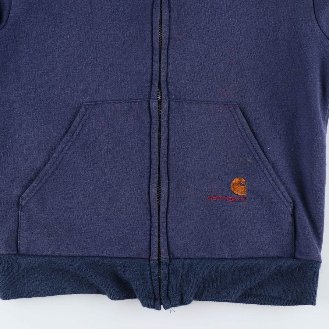 Vintage 80s-90'S Carhartt full-zip sweatshirt hoodie, size M, men's unclear navy blue type Vintage Second Hand