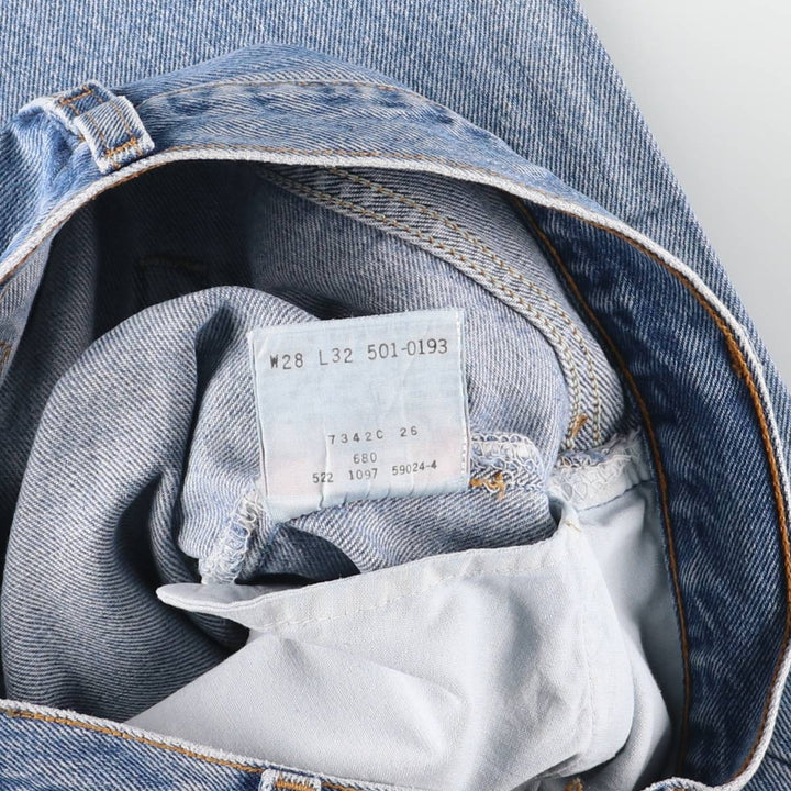 Vintage 90'S Levi's 501-0193 Straight Denim Pants, Made in USA, Women's Size L (W27) cotton Blue type light blue Vintage Second Hand