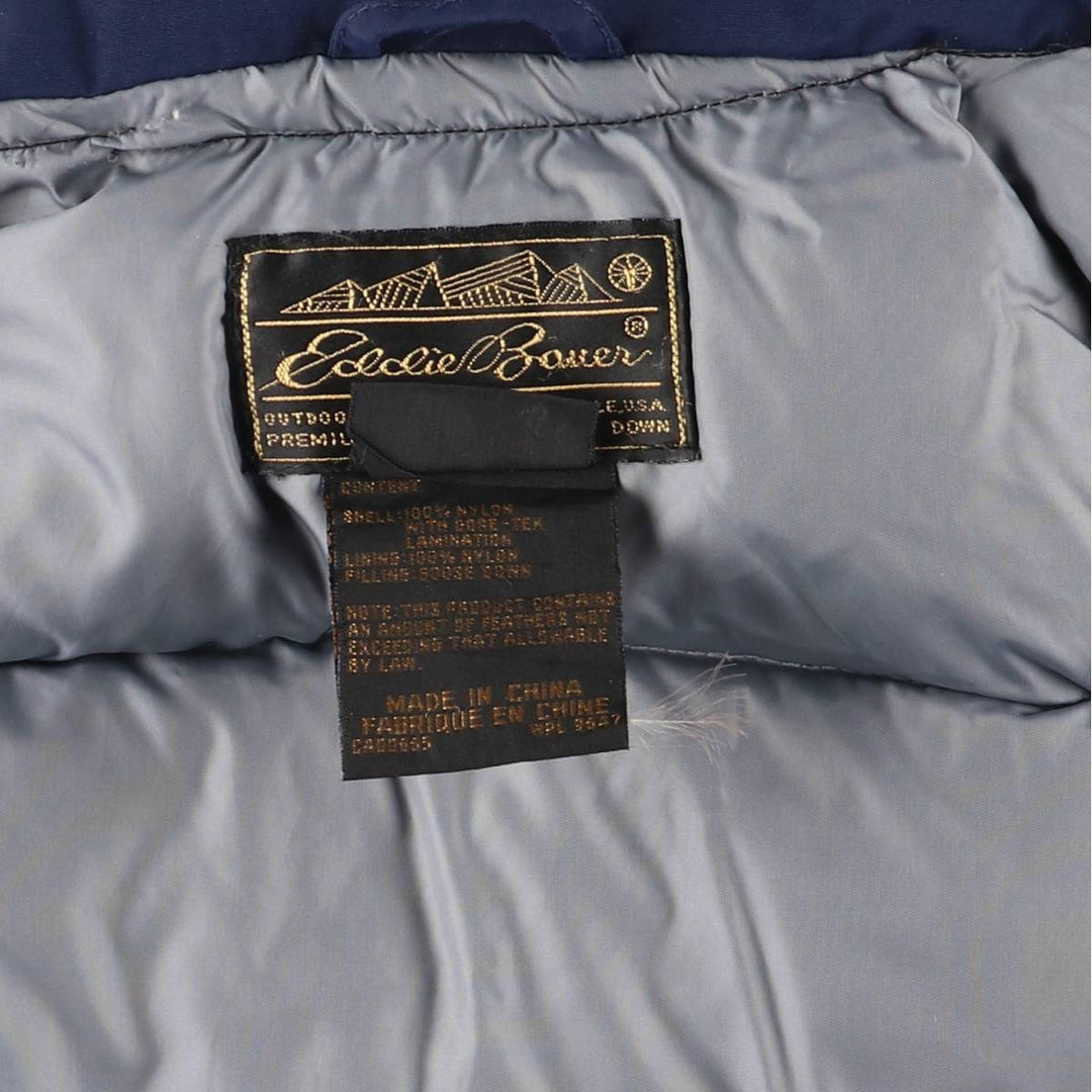 80s-90'S Eddie Bauer Black Tag Goose Down Jacket Men's Size L Vintage Nylon (Gore-Tex) navy blue type Vintage Second Hand
