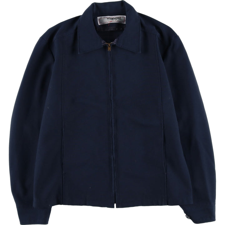 Vintage 1970'S Wrangler work jacket, made in the USA, size M, men's polyester navy blue type Vintage Second Hand