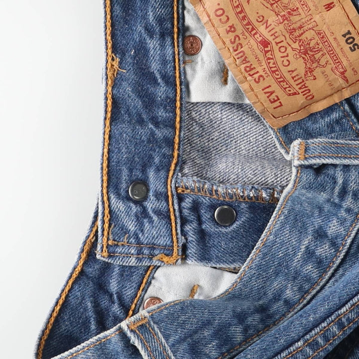 Vintage 90'S Levi's 6501-0115 Straight-leg Denim Pants, Made in USA, Women's Size L (W27) cotton blue type Vintage Second Hand