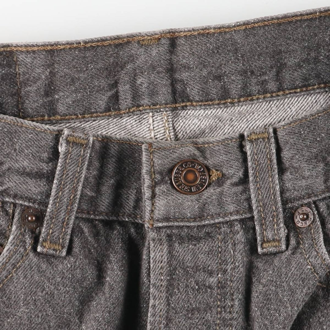 Vintage 90'S Levi's 501-0658 black denim straight-leg jeans, made in the USA, size L (w27), women's. cotton black type Vintage Second Hand