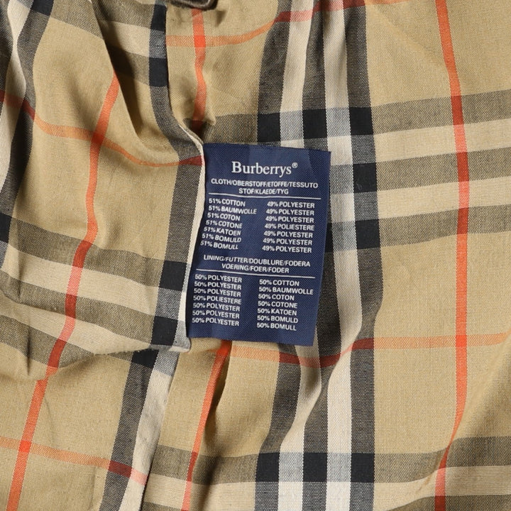 Burberry's trench coat, men's size L cotton Beige type Vintage Second Hand