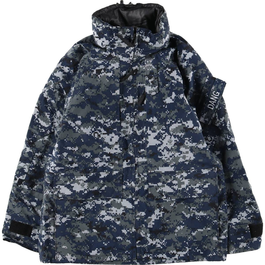 Genuine US military surplus camouflage pattern NWU digital camo military Gore-Tex parka, made in USA, small-short (equivalent to men's S). Nylon navy blue type Vintage Second Hand