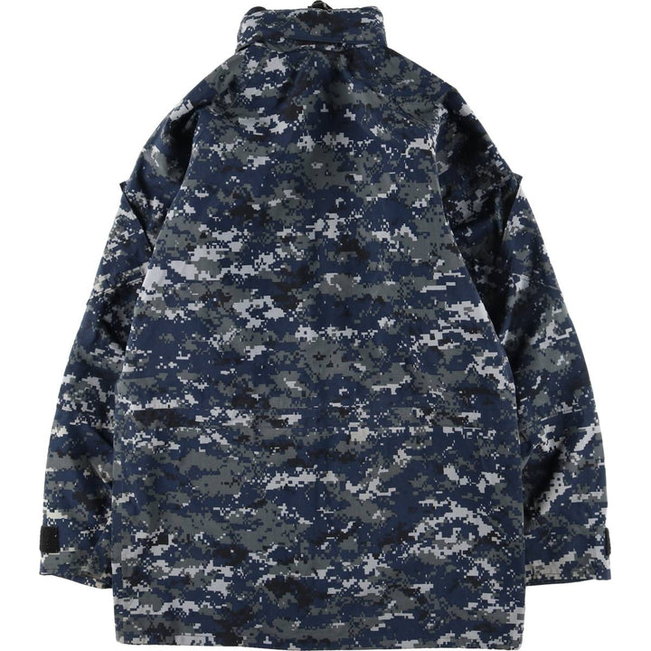 Authentic US military camouflage pattern NWU digital camo military Gore-Tex parka, made in the USA, small x-long, equivalent to men's size S Nylon navy blue type Vintage Second Hand