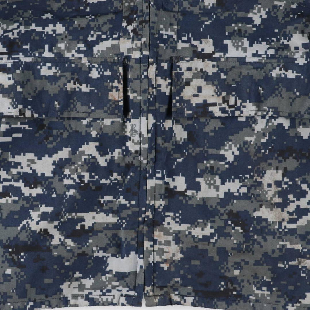 Authentic US military camouflage pattern NWU digital camo military Gore-Tex parka, made in the USA, small x-long, equivalent to men's size S Nylon navy blue type Vintage Second Hand