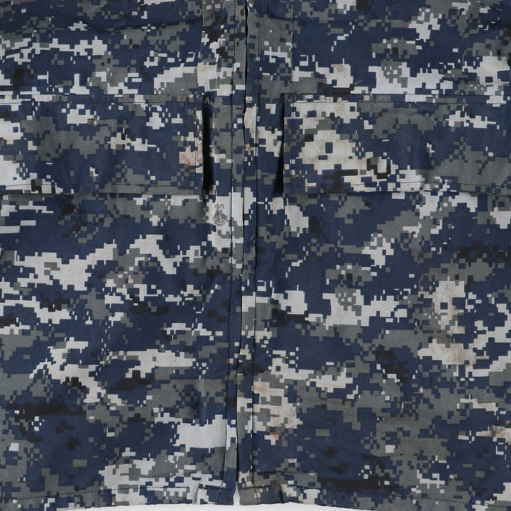Authentic US military camouflage pattern NWU digital camo military Gore-Tex parka, made in the USA, small x-long, equivalent to men's size S Nylon navy blue type Vintage Second Hand