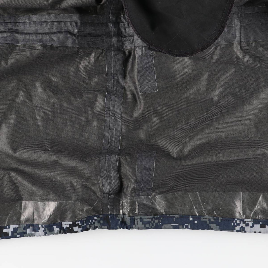 2000'S US Military Issue Camouflage Pattern NWU Digital Camo Military Gore-Tex Parka, Made in USA, Small-X-Long (Men's Size S equivalent) Nylon navy blue type Vintage Second Hand
